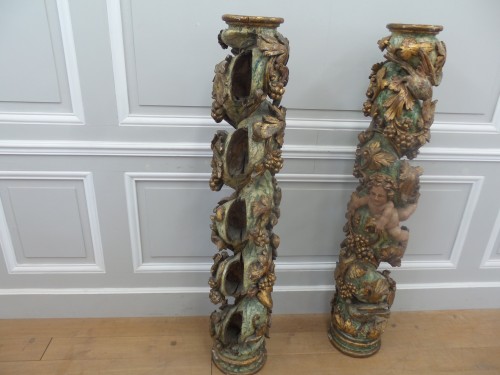 17th century - Pair of 17th century Baroque columns