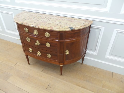 Commode demi lune d'époque Louis XVI - La Jurande