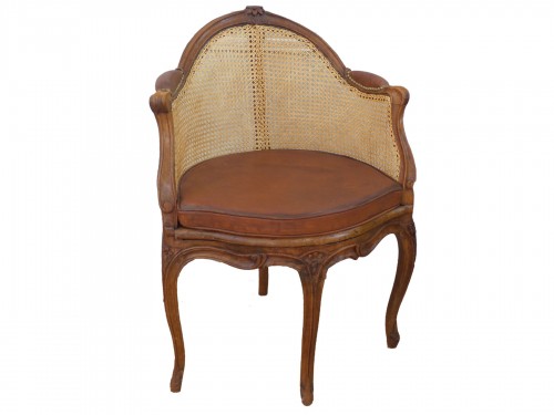 Fauteuil de bureau d'époque Louis XV estampillé C L BURGAT