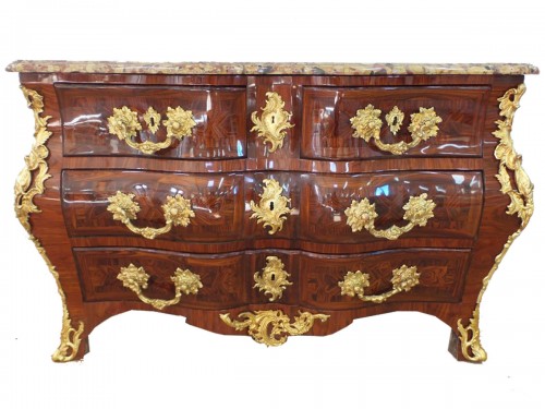 French Louis XV commode tombeau stamped G SCHWINC KENS