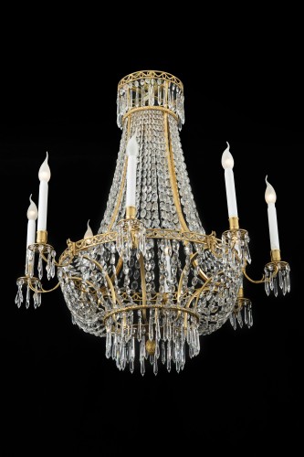 Luminaires Bougeoirs et Chandeliers - Lustre en bronze et cristaux