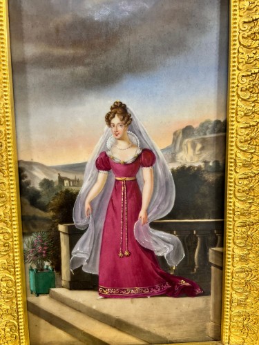 Antiquités - Pendule depicting HRH Maria Carolina Duchess of Berry