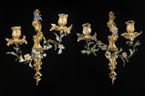 XVIIIe siècle - Paire d'appliques Louis XV