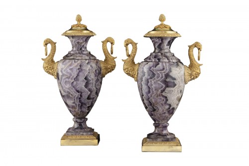 Pair of vase in Blue John