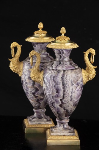 Paire de vases en Blue John - Objet de décoration Style Directoire