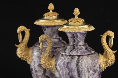Objet de décoration Cassolettes, coupe et vase - Paire de vases en Blue John