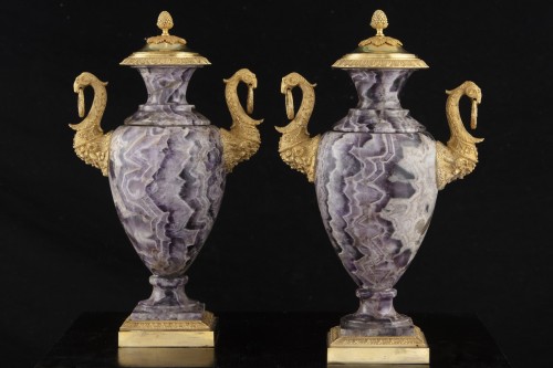 Antiquités - Paire de vases en Blue John