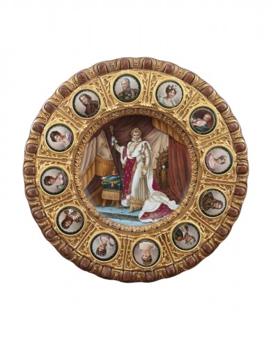 Table de en bois doré représentant le sacre de Napoléon