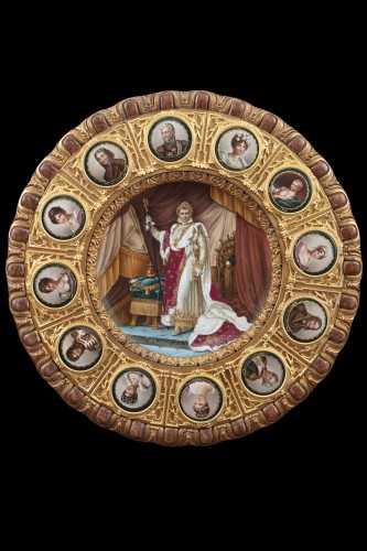 Table de en bois doré représentant le sacre de Napoléon - Mobilier Style Napoléon III