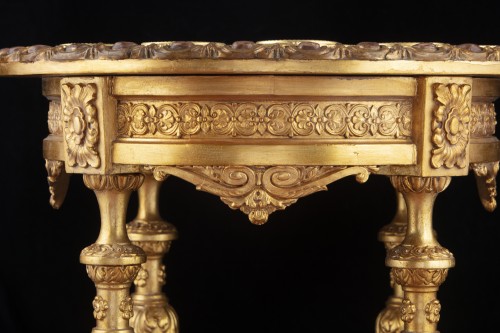 Mobilier Table & Guéridon - Table de en bois doré représentant le sacre de Napoléon