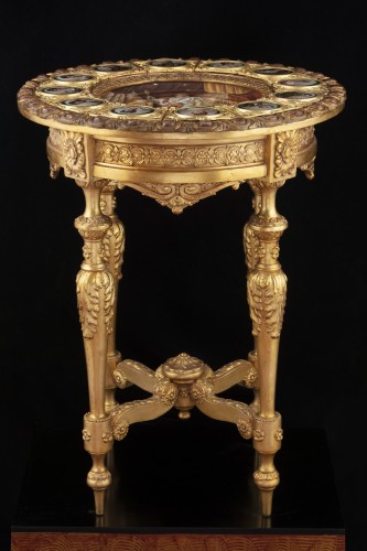 Table de en bois doré représentant le sacre de Napoléon - Galerie Francesco De Rosa