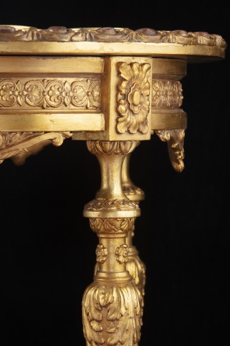 Napoléon III - Table de en bois doré représentant le sacre de Napoléon