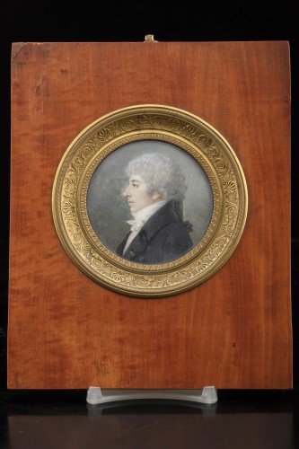 Portrait miniature d'époque Empire - Objets de Vitrine Style Empire