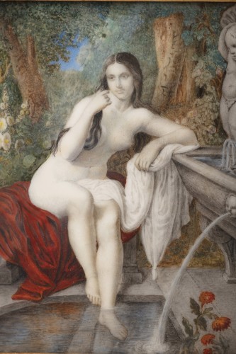 “Venus” peinture sur marbre, France fin du 18e siècle - Galerie Francesco De Rosa