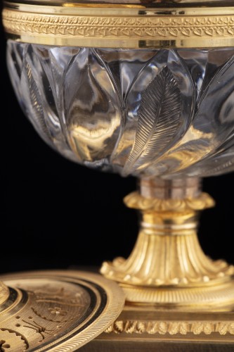 Small Empire bronze and crystal  inkwell - Decorative Objects Style Napoléon III