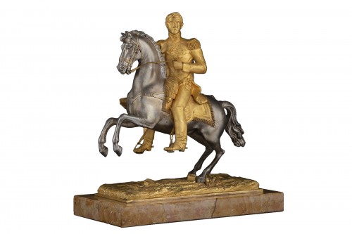 Francia II of Bourbon on horseback, Italian bronze of the mid 19th century