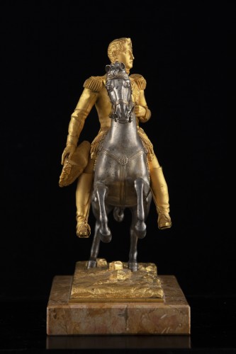 Antiquités - Francois II de Bourbon á cheval, bronze italien du milieu du 19e siècle