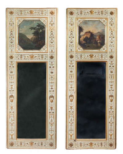 Pair wooden mirrors Louis XVI