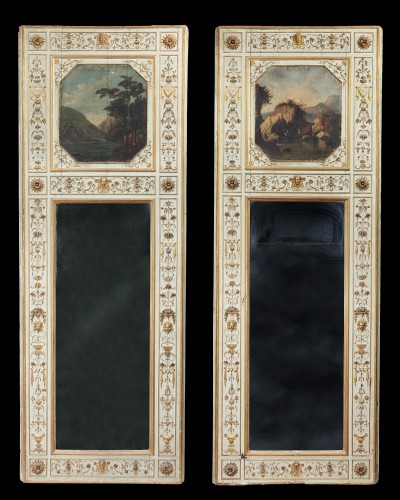 Antiquités - Pair wooden mirrors Louis XVI