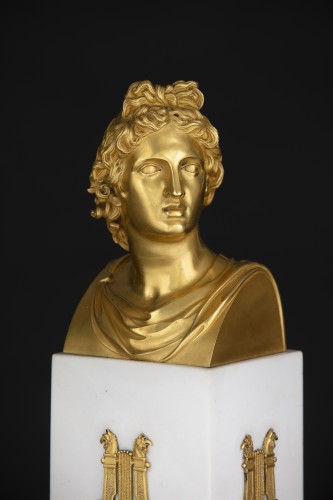 XIXe siècle - Apollon de Belvédére, bronze d'époque Empire