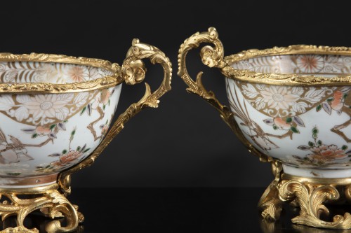 Paire de tasses en porcelaine et bronze - Galerie Francesco De Rosa
