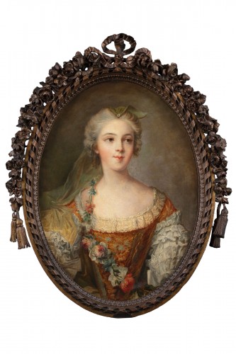Portrait d’une jeune femme, attribué à Marianne Loir (1725-1769)