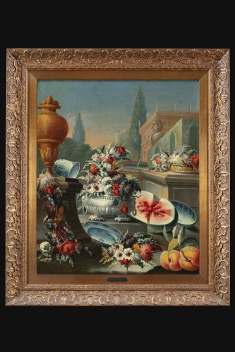 Fleurs et Fruits - Gaspare LOPEZ (1677-1732) - Tableaux et dessins Style 