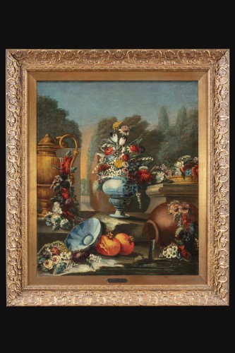 Fleurs et grenades - Gaspare LOPEZ (1677-1732) - Tableaux et dessins Style 