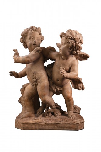 Paire de Putti en terre cuite - PAJOU 1789”