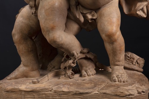 Sculpture Sculpture en Terre cuite - Paire de Putti en terre cuite - PAJOU 1789”