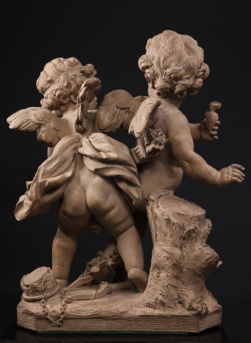 Paire of terracotta  Putti - PAJOU 1789” - 