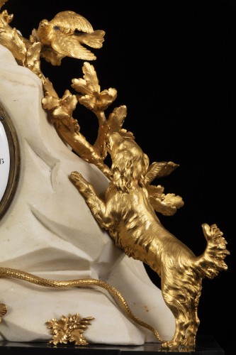 Horology  - Louis XVI bronze and mmarble clock by Grebert á Paris