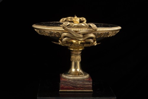 Antiquités - Centre de table /brûle encens en bronze. Russie fin 18e