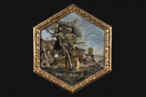 Tableaux et dessins Tableaux XVIIIe siècle - Peinture sur marbre