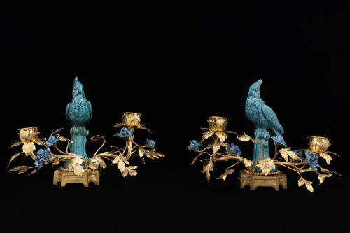 Napoléon III - Pair of 19th century candlesticks