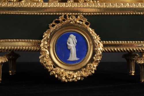 Horology  - A Three-piece mantel set of Louis XVI period Dial signed MANIER a PARIS