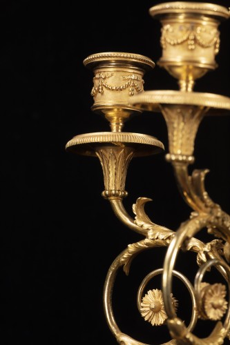 A Three-piece mantel set of Louis XVI period Dial signed MANIER a PARIS - 