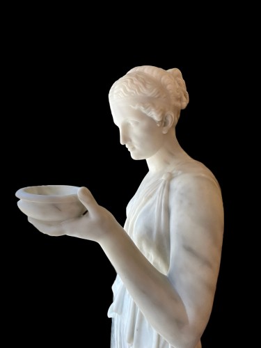 Déesse Hébé, grand marbre du XIXe siècle - 