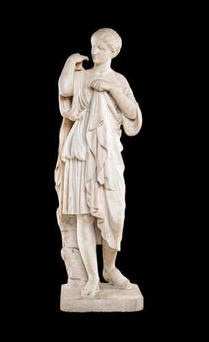 Diane de Gabies, grand marbre du XIXe siècle - Sculpture Style 