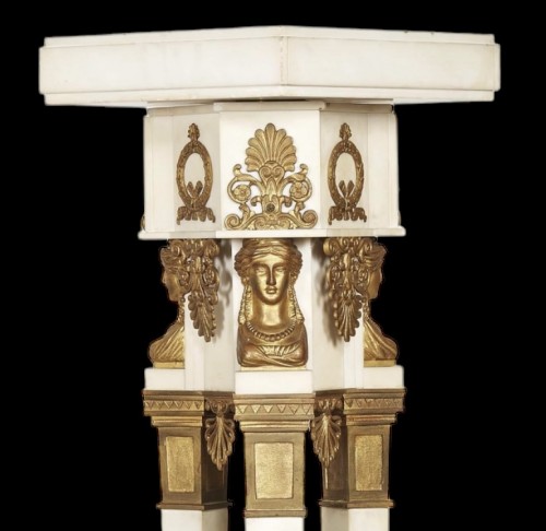 Objet de décoration Colonne Piédestal - Colonne en marbre et bronze