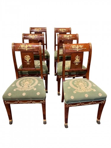 Six chairs in thuya burl