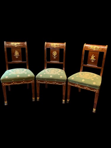 Six chairs in thuya burl - Seating Style Directoire