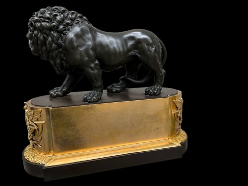 Empire - Pair of lions in bronze brown and gilded