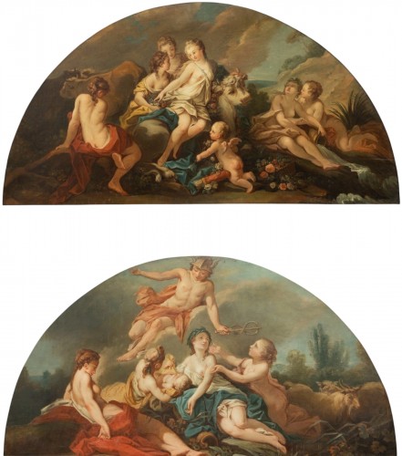 Pair of 18th century  paintings After Francois Boucher 