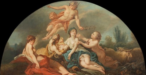 Paire de peintures du 18e siècle d'après Francois Boucher - 
