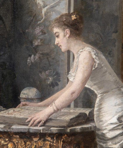 19th century - Charles VERWEE (1832-1882) - Young Lady in an interior