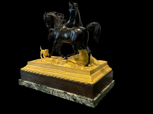 Group with horses and dog - 