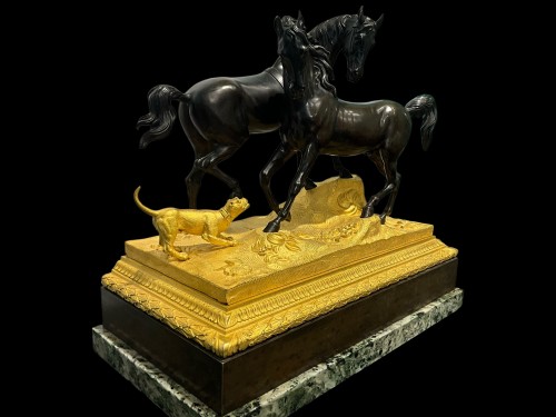 19th century - Group with horses and dog