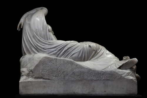 Sculpture Sculpture en Marbre - Ariane de Naxsos - Sculpture en marbre blanc de Carrare, Italie XIXe siècle