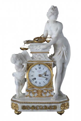 « Équité » Louis XVI marble and gilded bronze clock